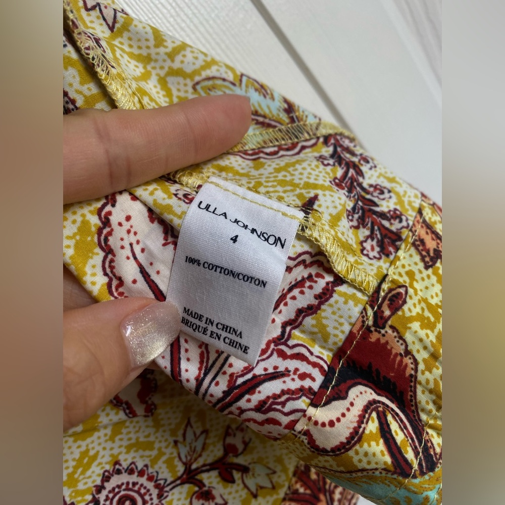 NEW ULLA JOHNSON Rylan Shorts in Calla Lily Floral High-Waist Paperbag Shorts - Picture 8 of 9